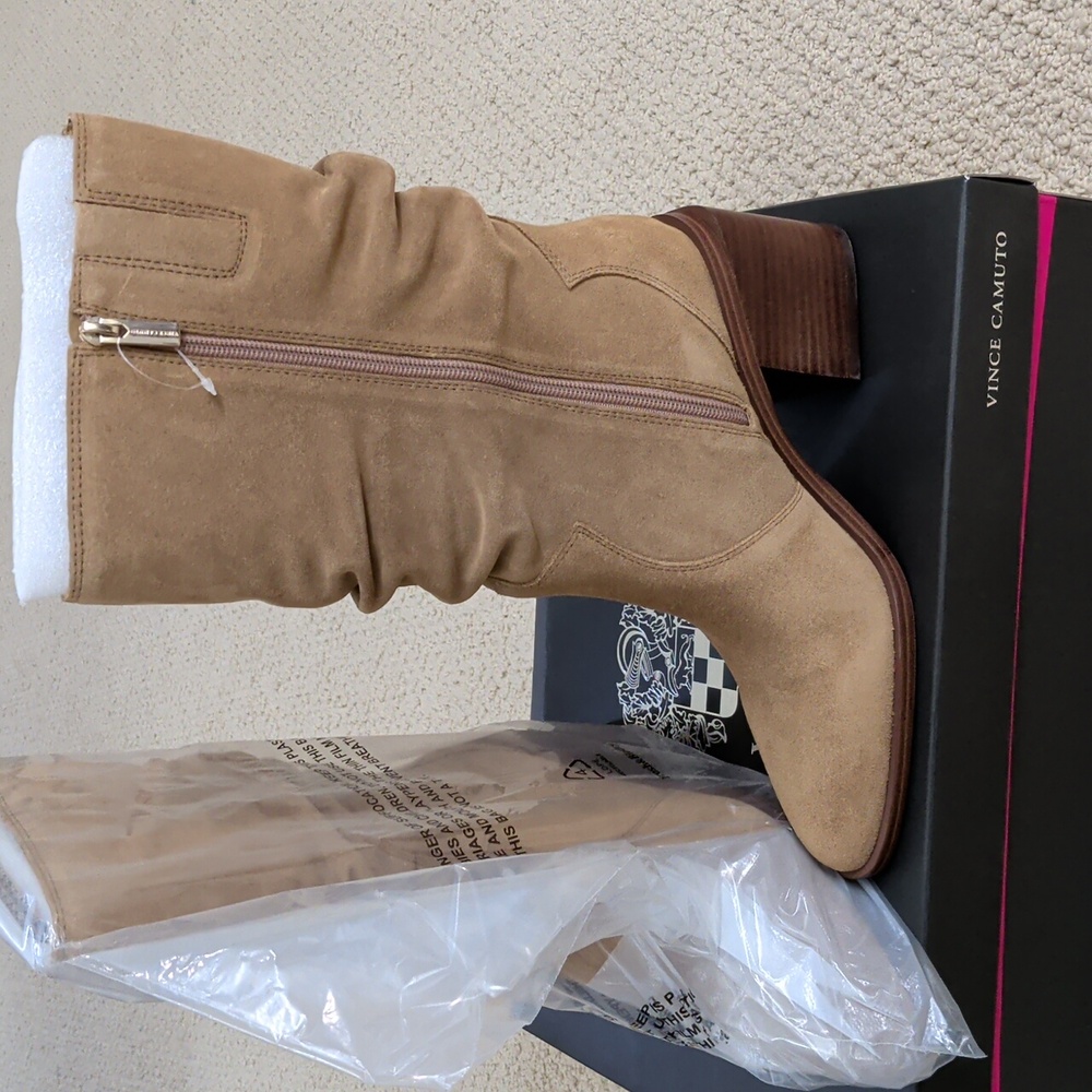 Brand New Vince Camuto Tan Heeled Boots
